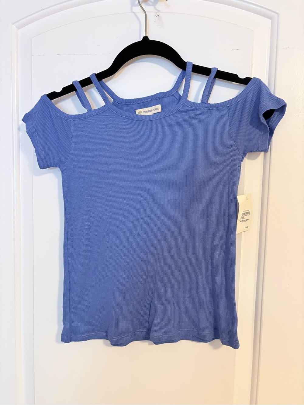 Tucker + Tate Lavender Double-Strap Cold-Shoulder Ribbed Tee